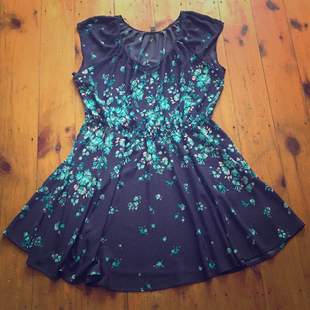 Lauren Conrad Natural Waist Floral Spring Dress
